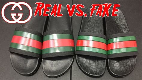 fake gucci slides vs real gucci slides|Gucci knockoff slides for men.